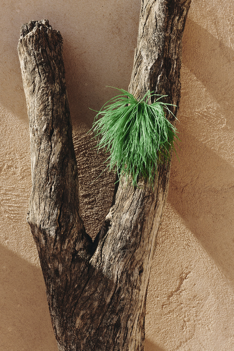 Zaza broche met veren in grasgroen