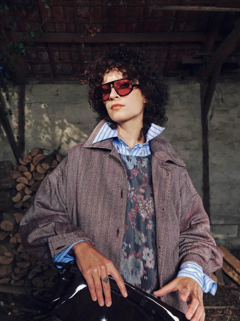 Gerrit jacket in merlot herringbone