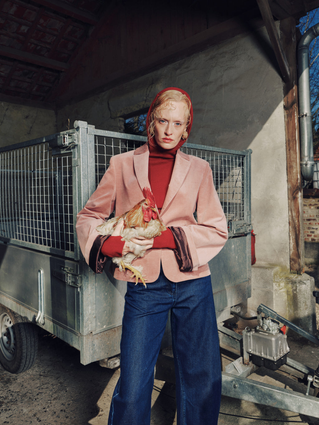 Gaston blazer in blossom cotton velvet