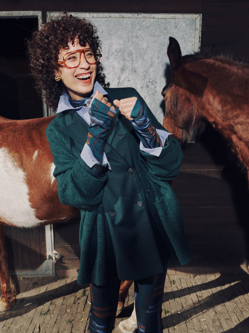 Gedson rolkraag in deepsea blue wovens