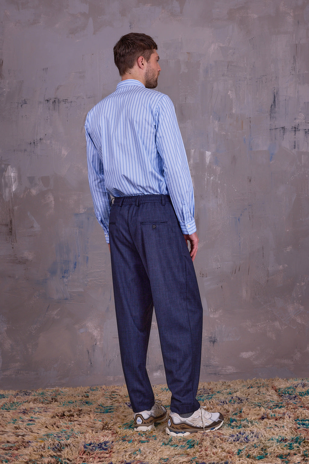 Godfried hemd in blue vintage cotton stripes