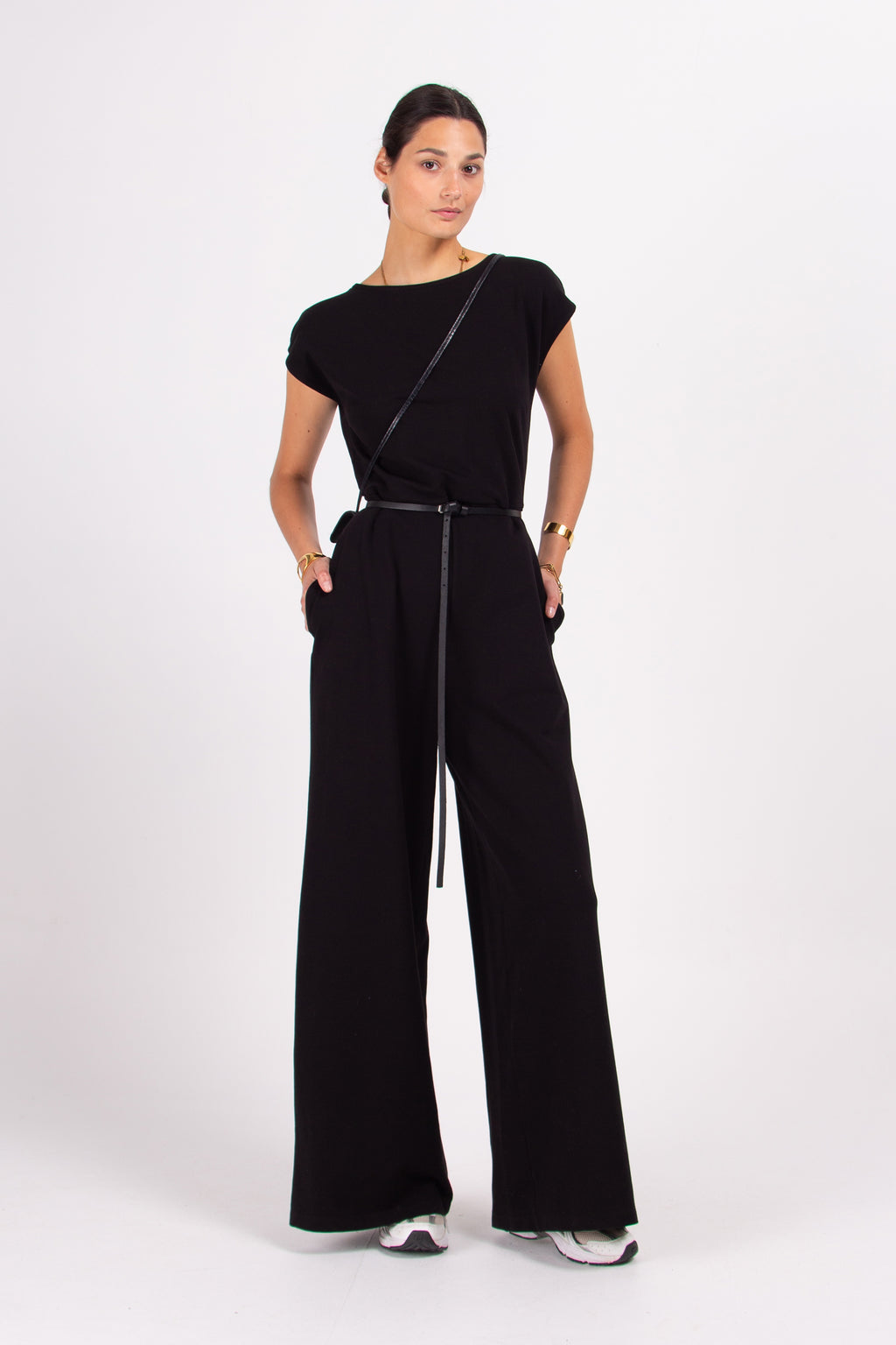 Dunne zwarte riem