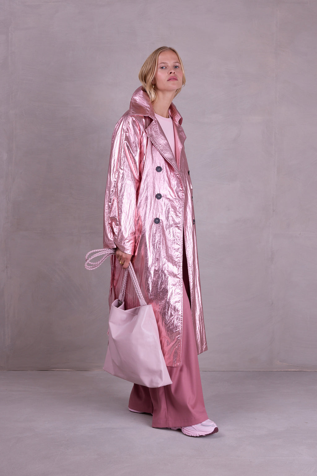 Ferdi pink trench coat