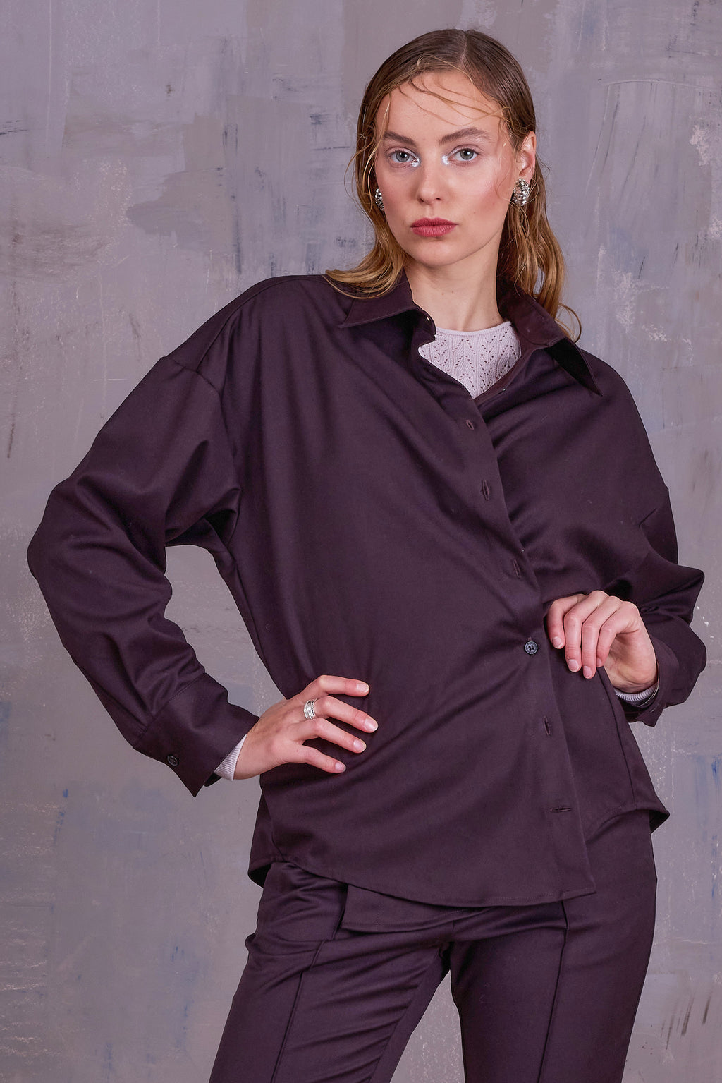Gia asymmetrical blouse in dafter dark