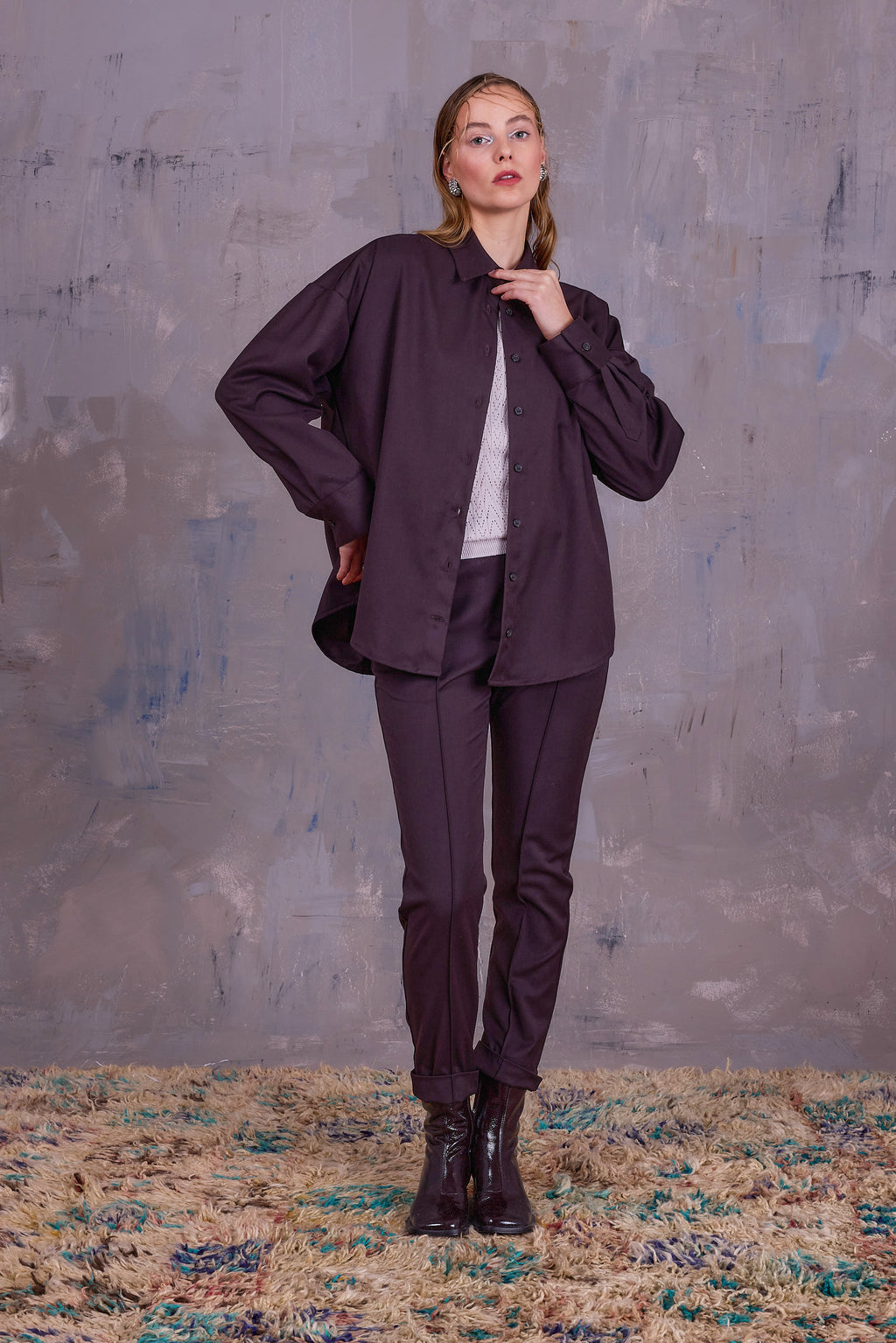 Gia asymmetrical blouse in dafter dark