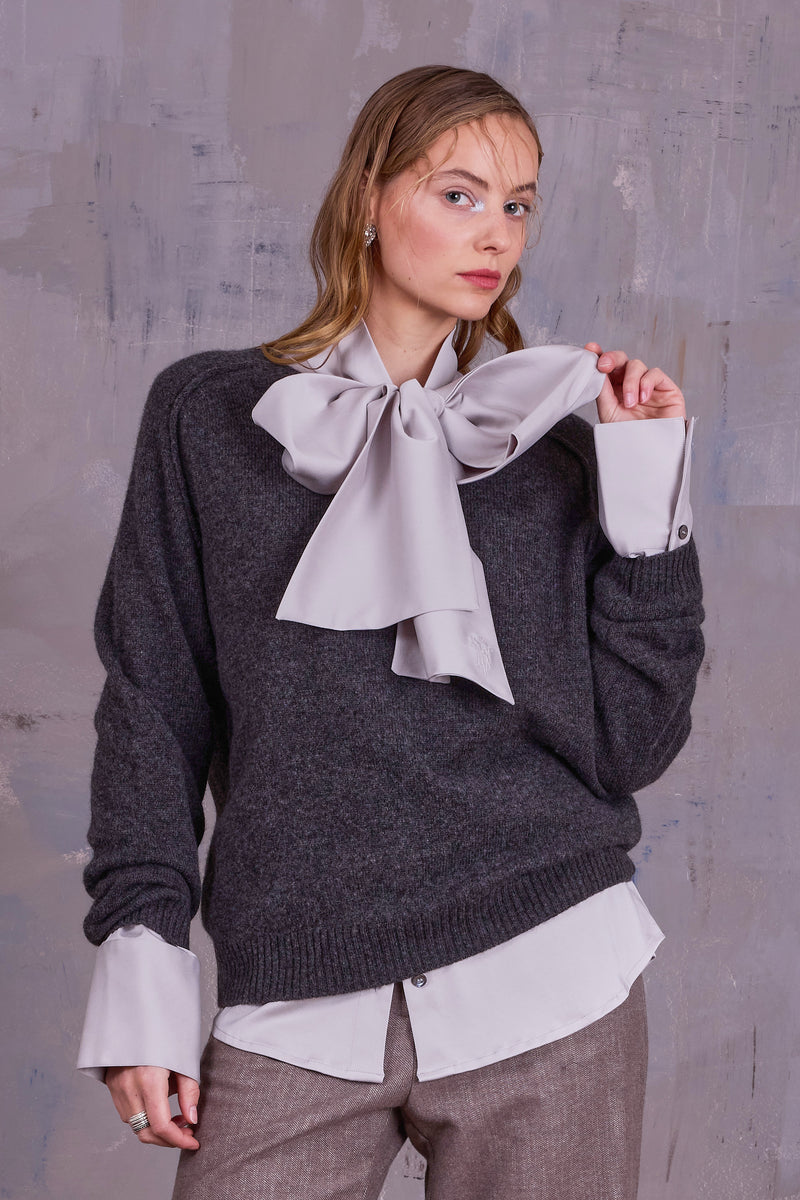Gilou shirt in smokey grey satin