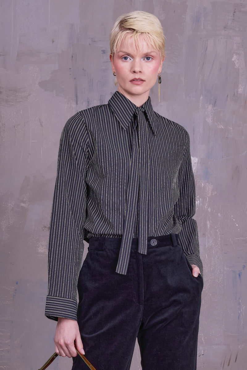 Godelieve shirt in black and white stripes