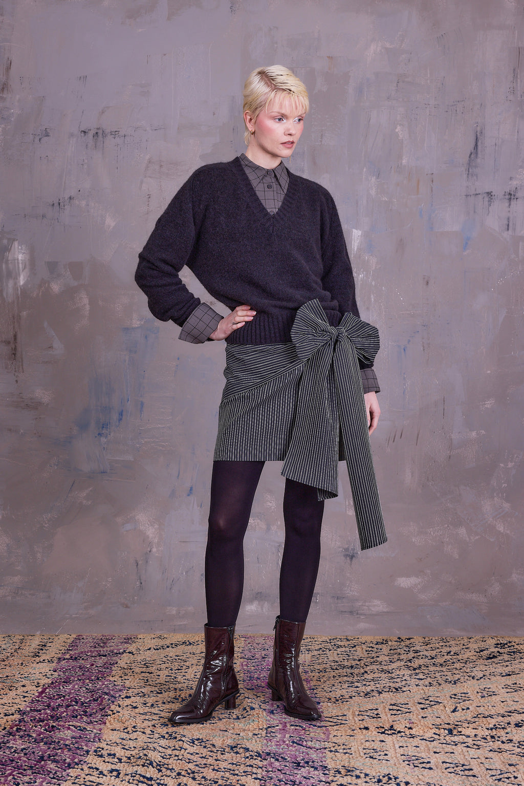 Filou hemd in grey black checks