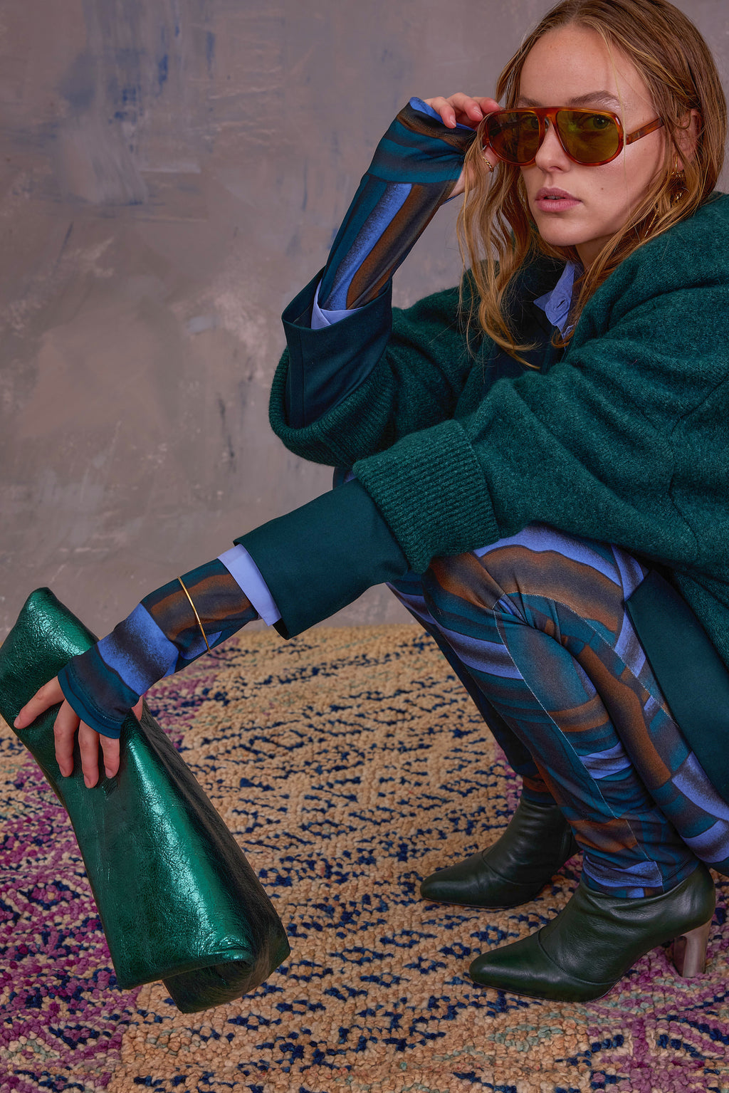 Gedson rolkraag in deepsea blue wovens