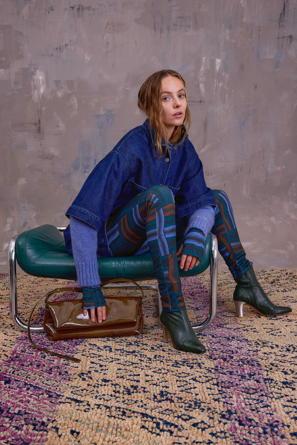 Gedson rolkraag in deepsea blue wovens