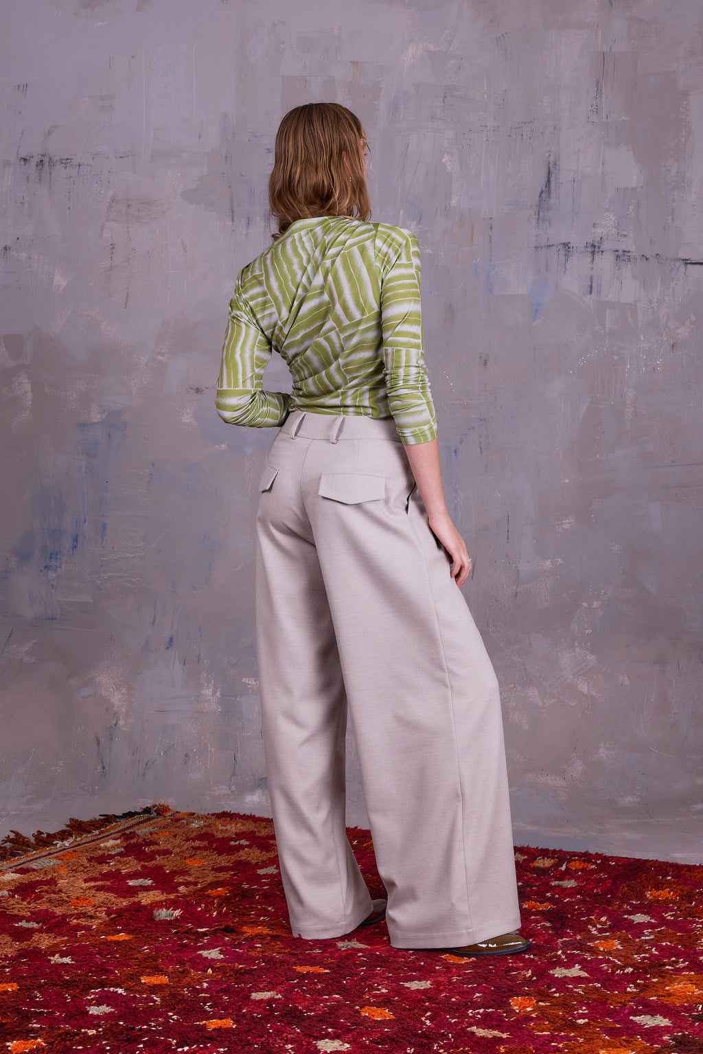 Anna T-shirt in lemon grass wovens