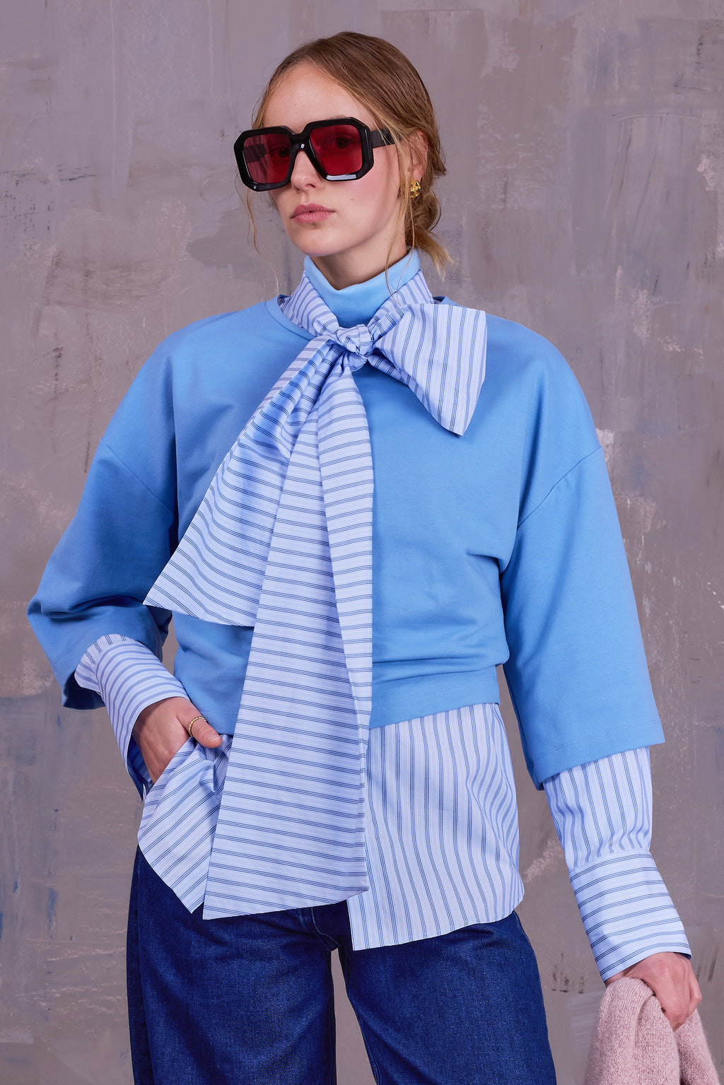 Dotty sweater in sky blue