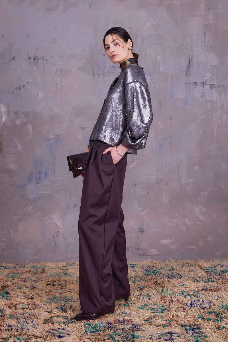 Camille zilveren blouse