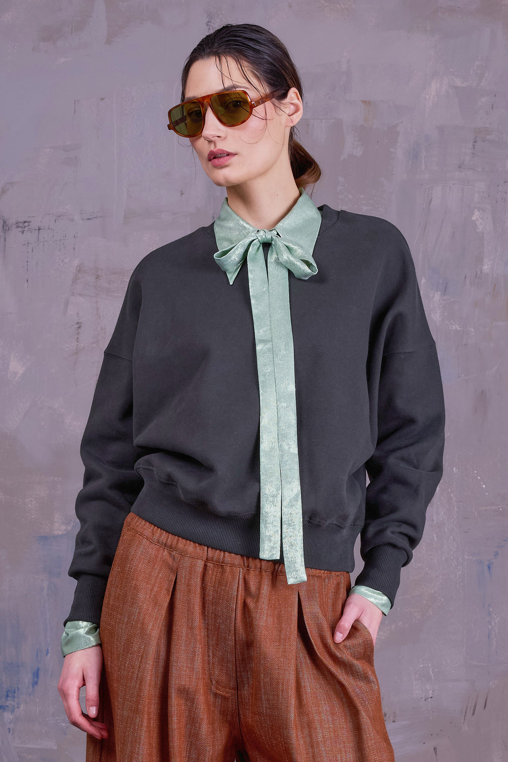 Georgette sweater in deep forest