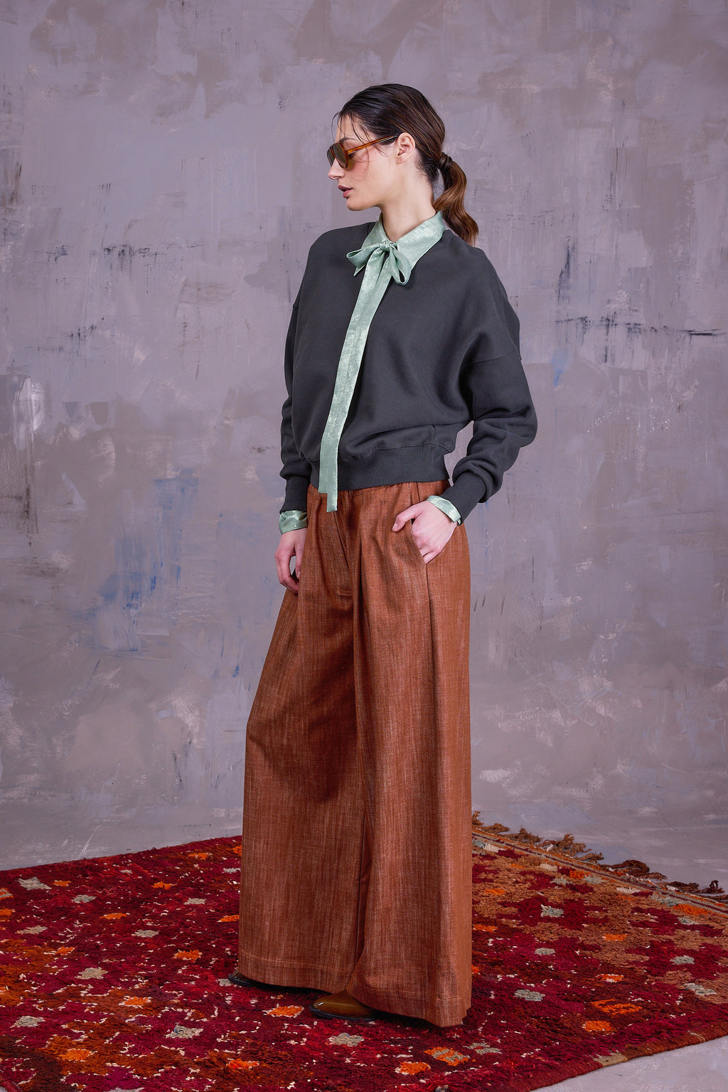 Georgette sweater in deep forest