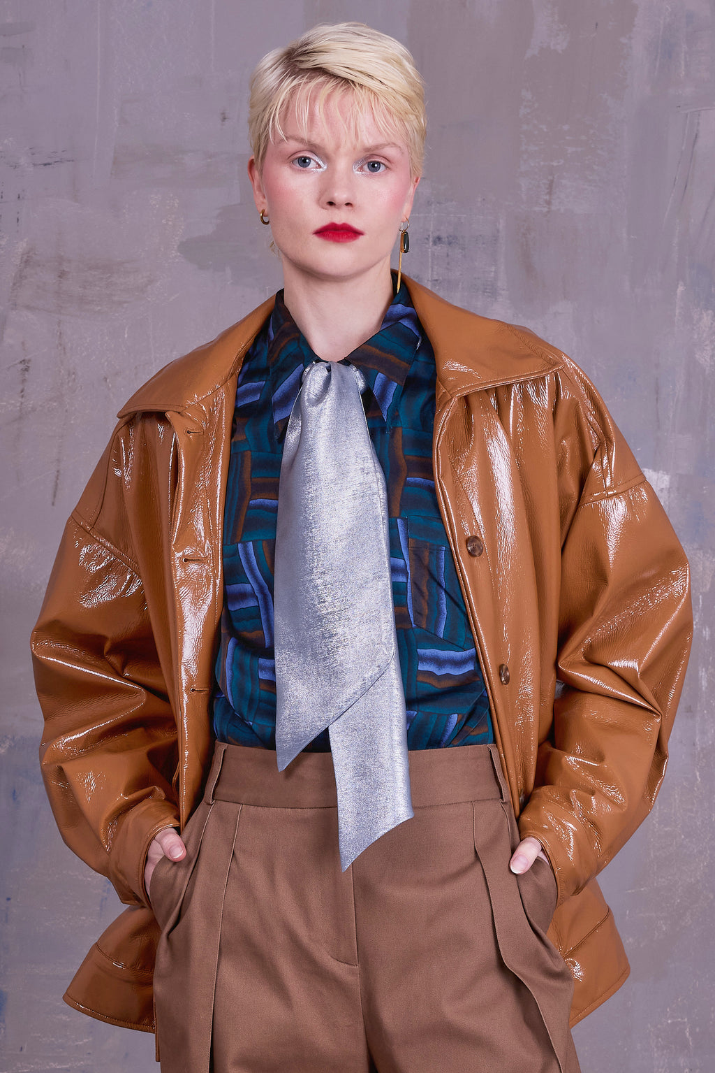 Gerrit jasje in camel faux leather