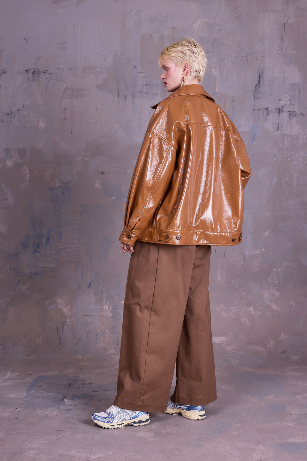 Gerrit jasje in camel faux leather