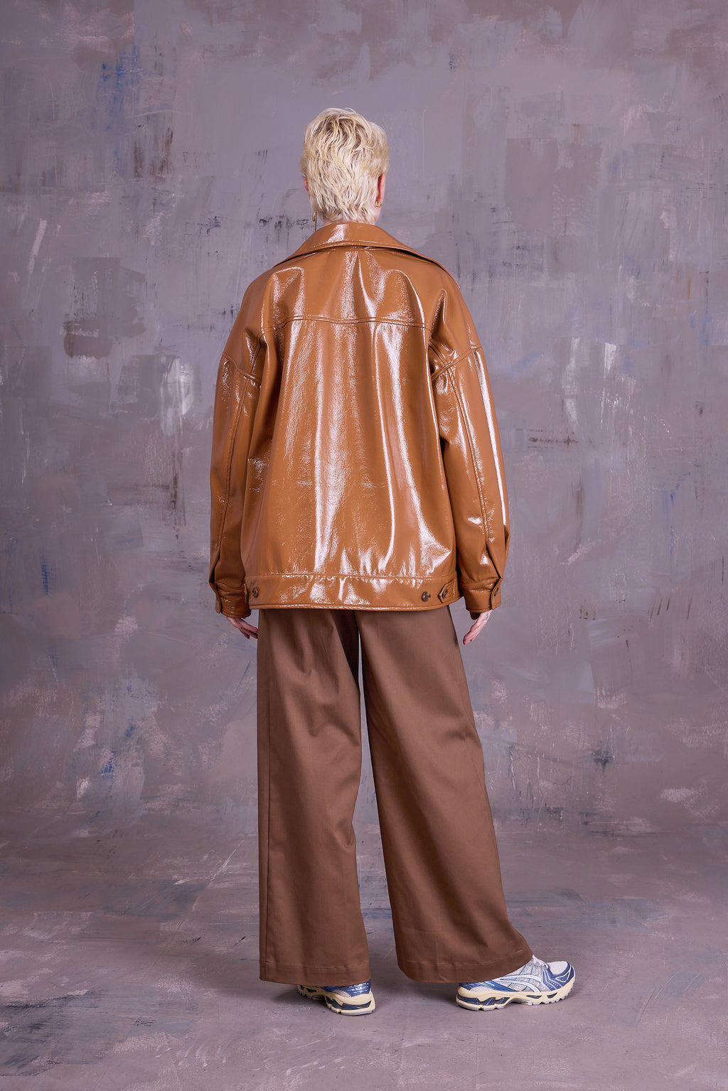 Gerrit jasje in camel faux leather