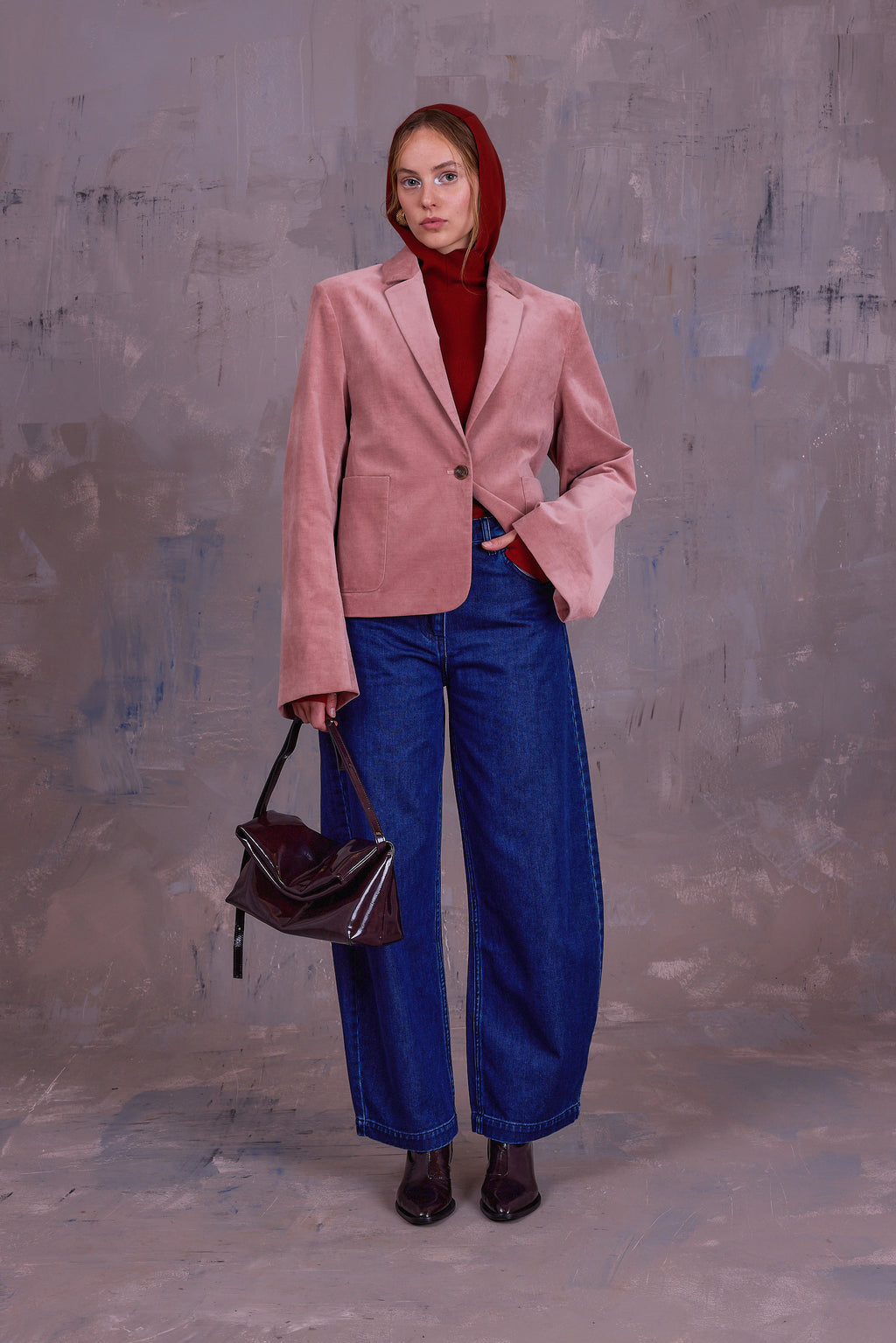 Gaston blazer in blossom cotton velvet