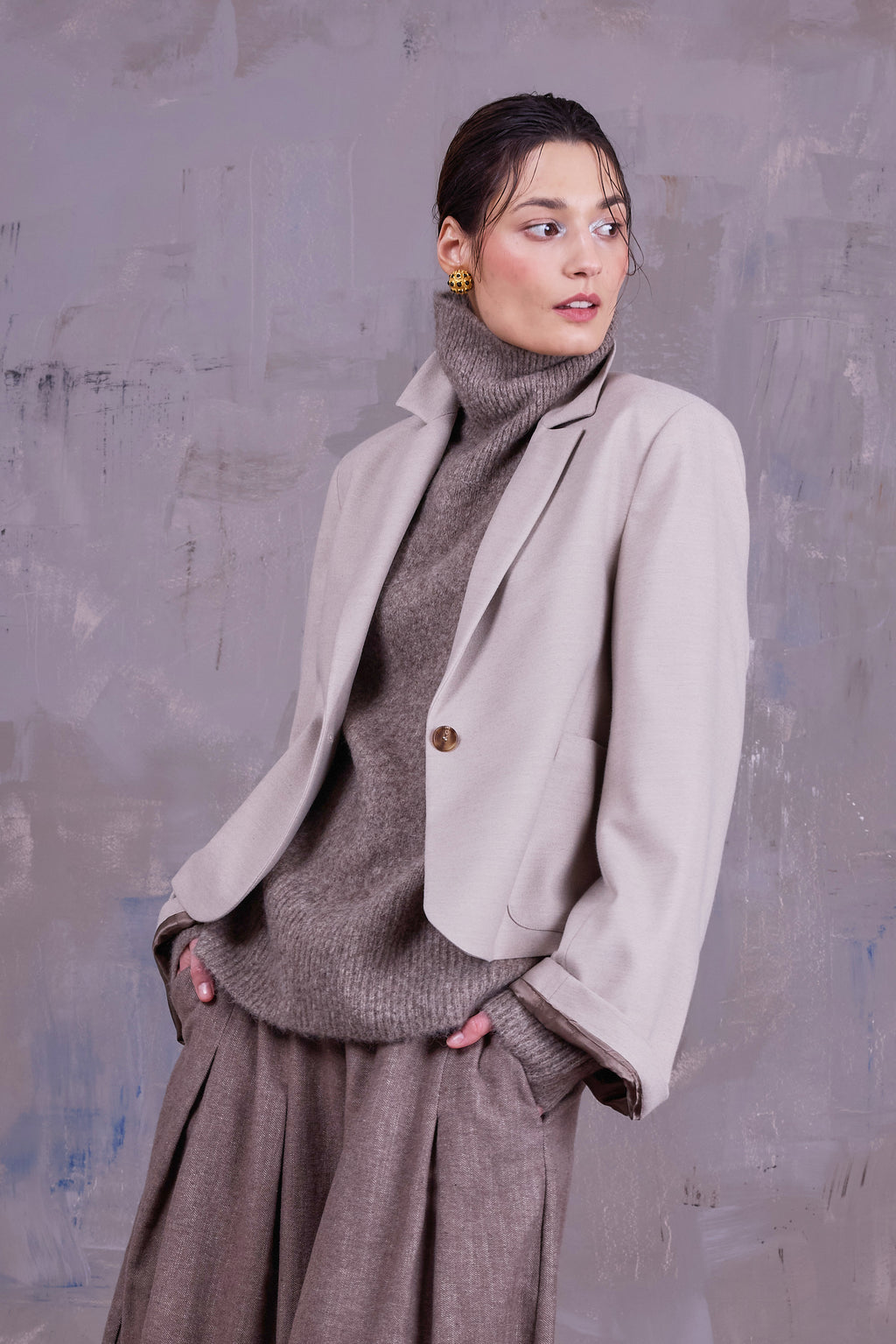 Gaston blazer in light grey blend