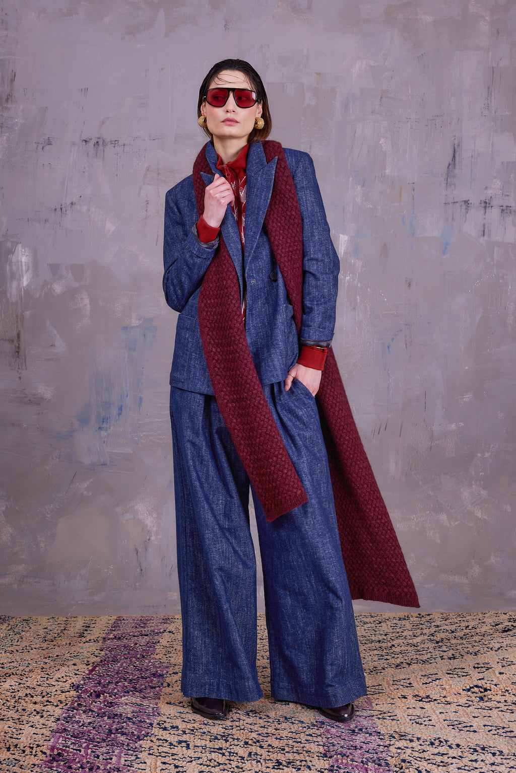 Davos blazer in denim gabardine
