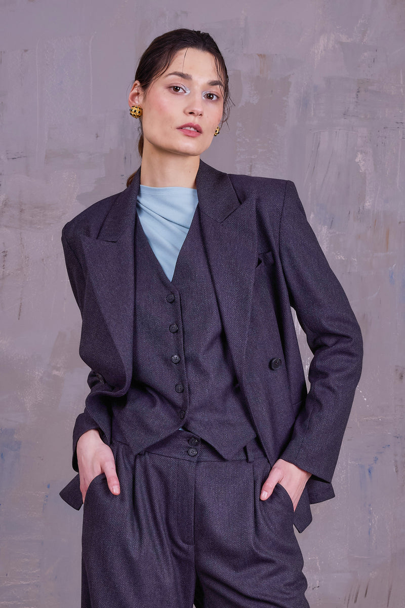 Davos blazer in dark blue blend