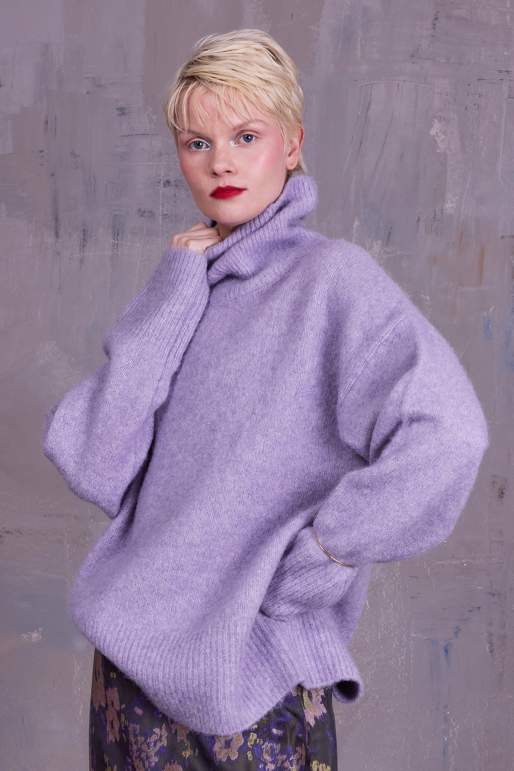 Geertrui knitted sweater in lilac