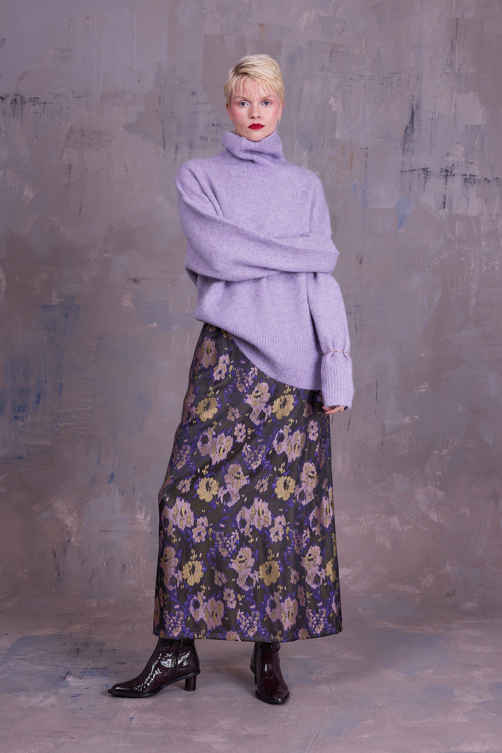 Geertrui knitted sweater in lilac