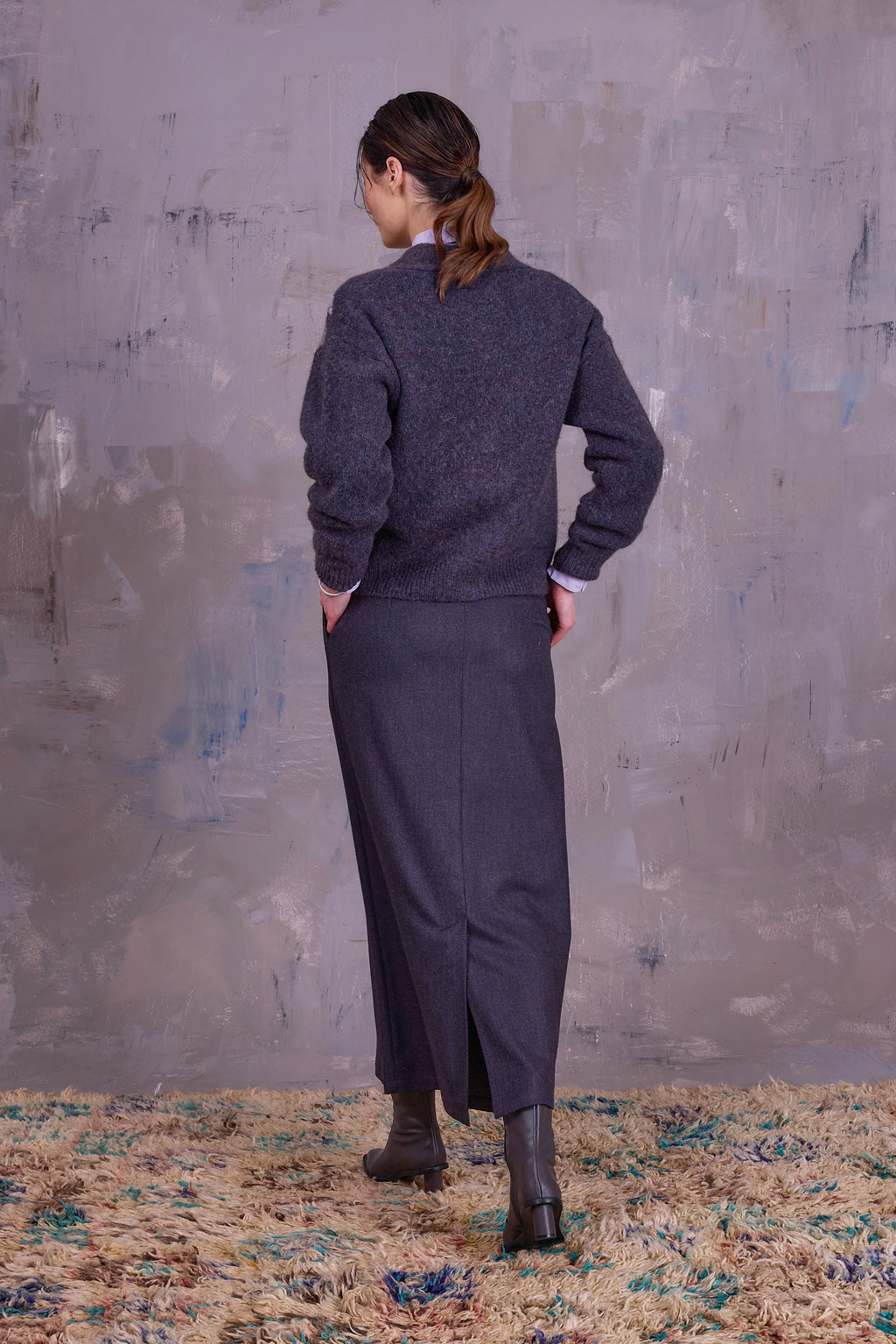 Gresa graphical cardigan in yak