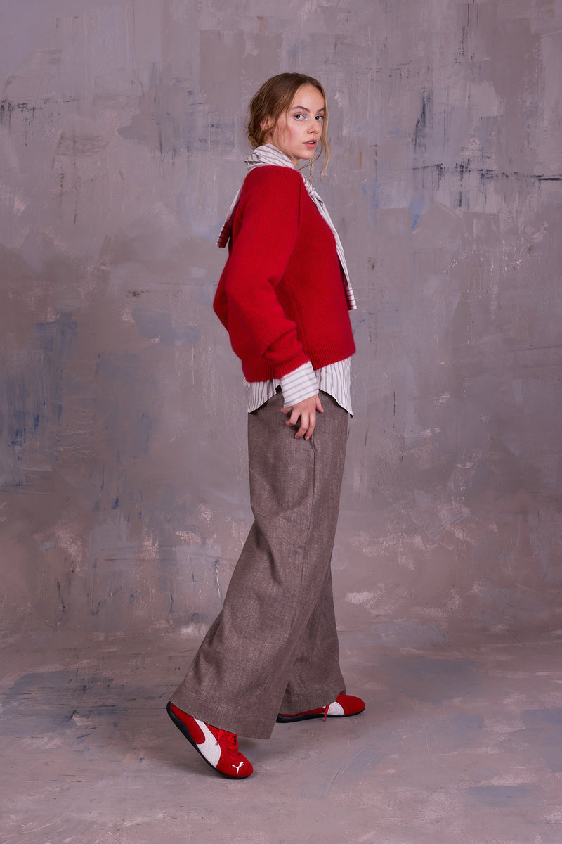 Gilke red knitted sweater