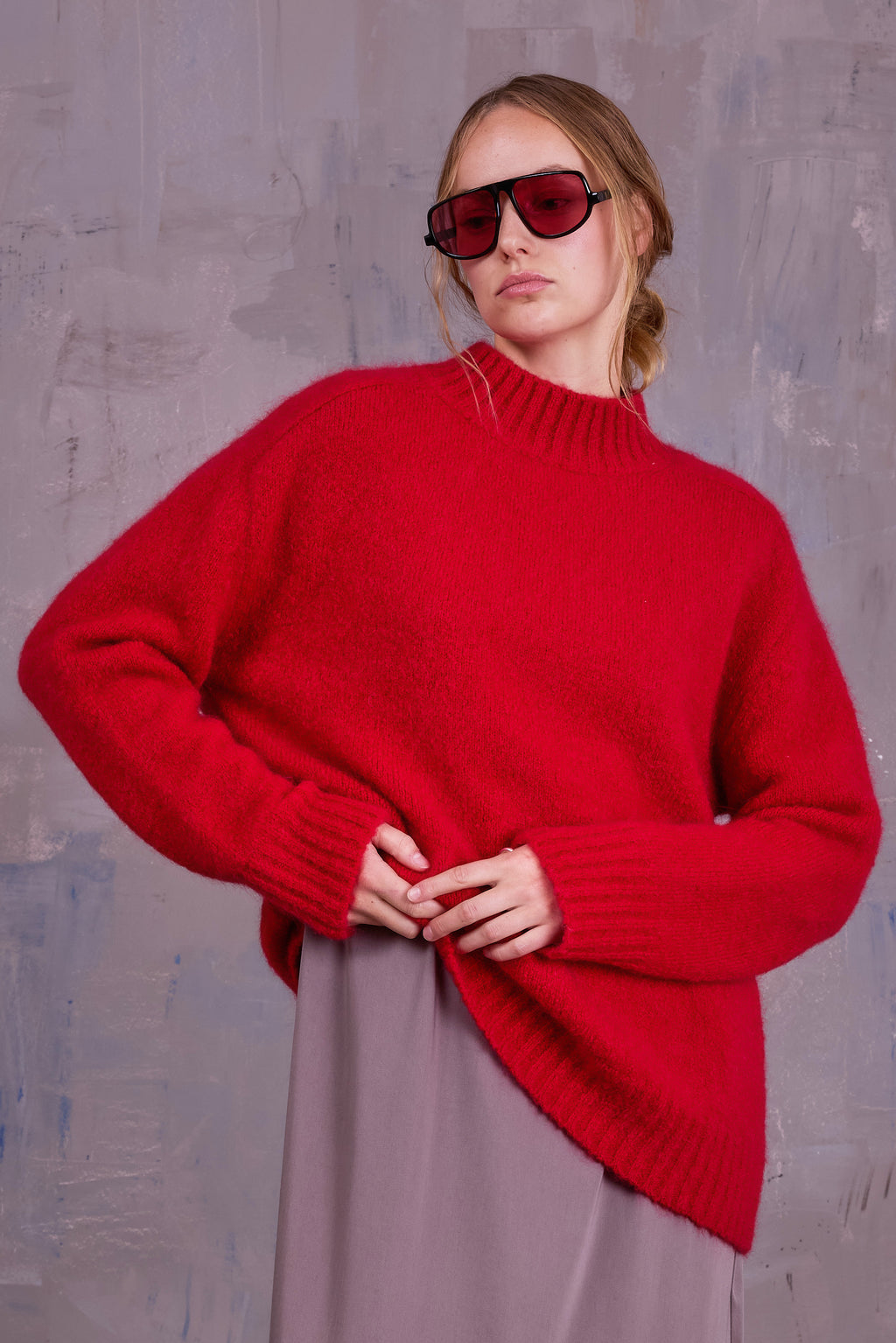 Glasgow red knitted sweater