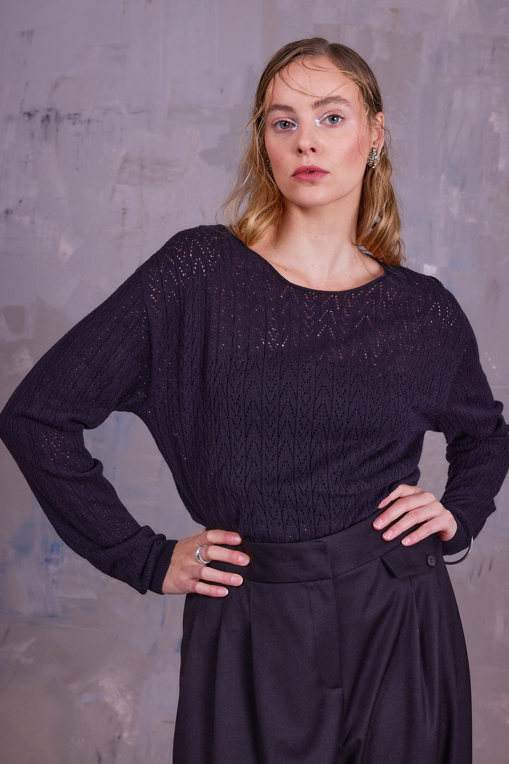 Gala black knitted sweater