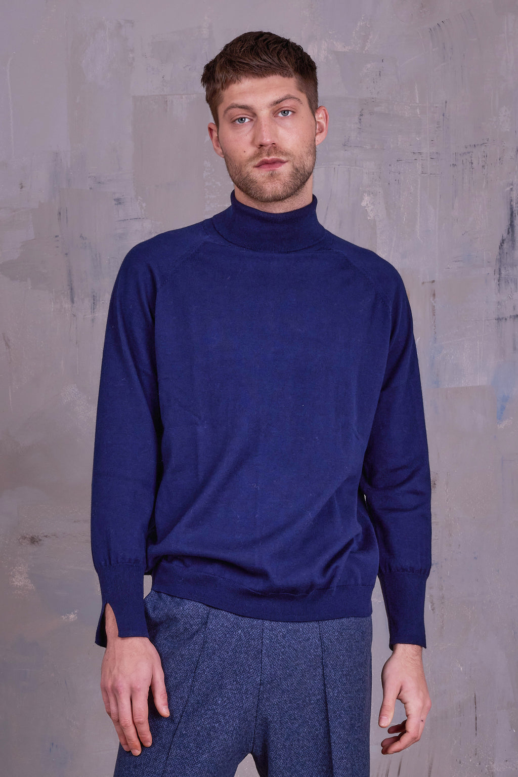 Gaetan rolkraagtrui in dark navy