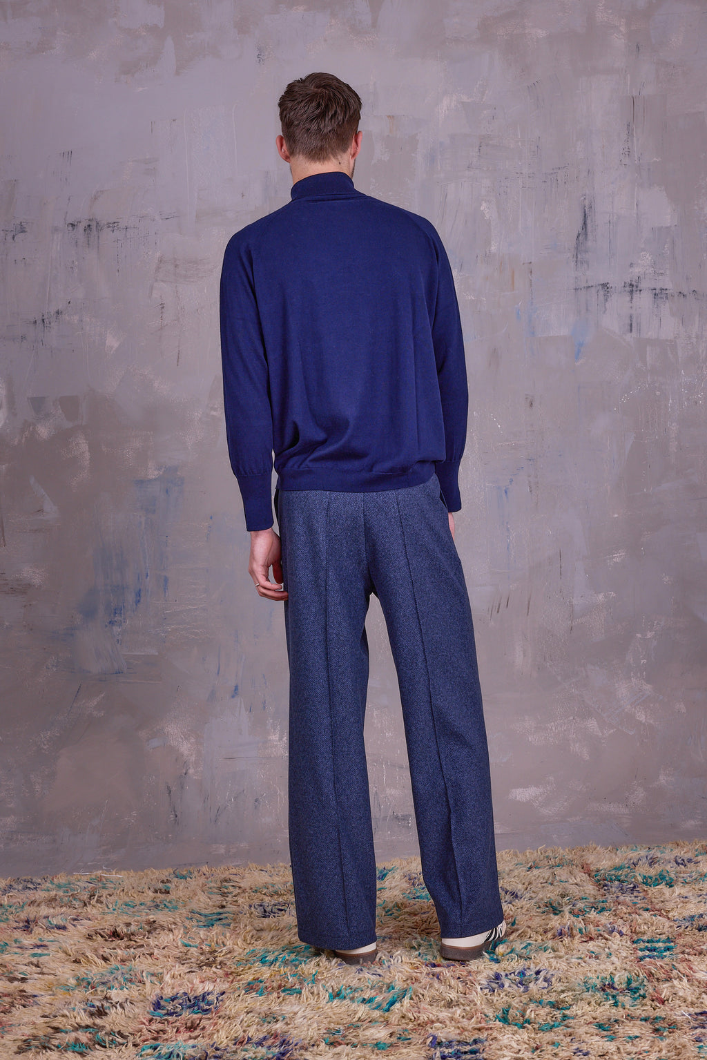 Gaetan rolkraagtrui in dark navy