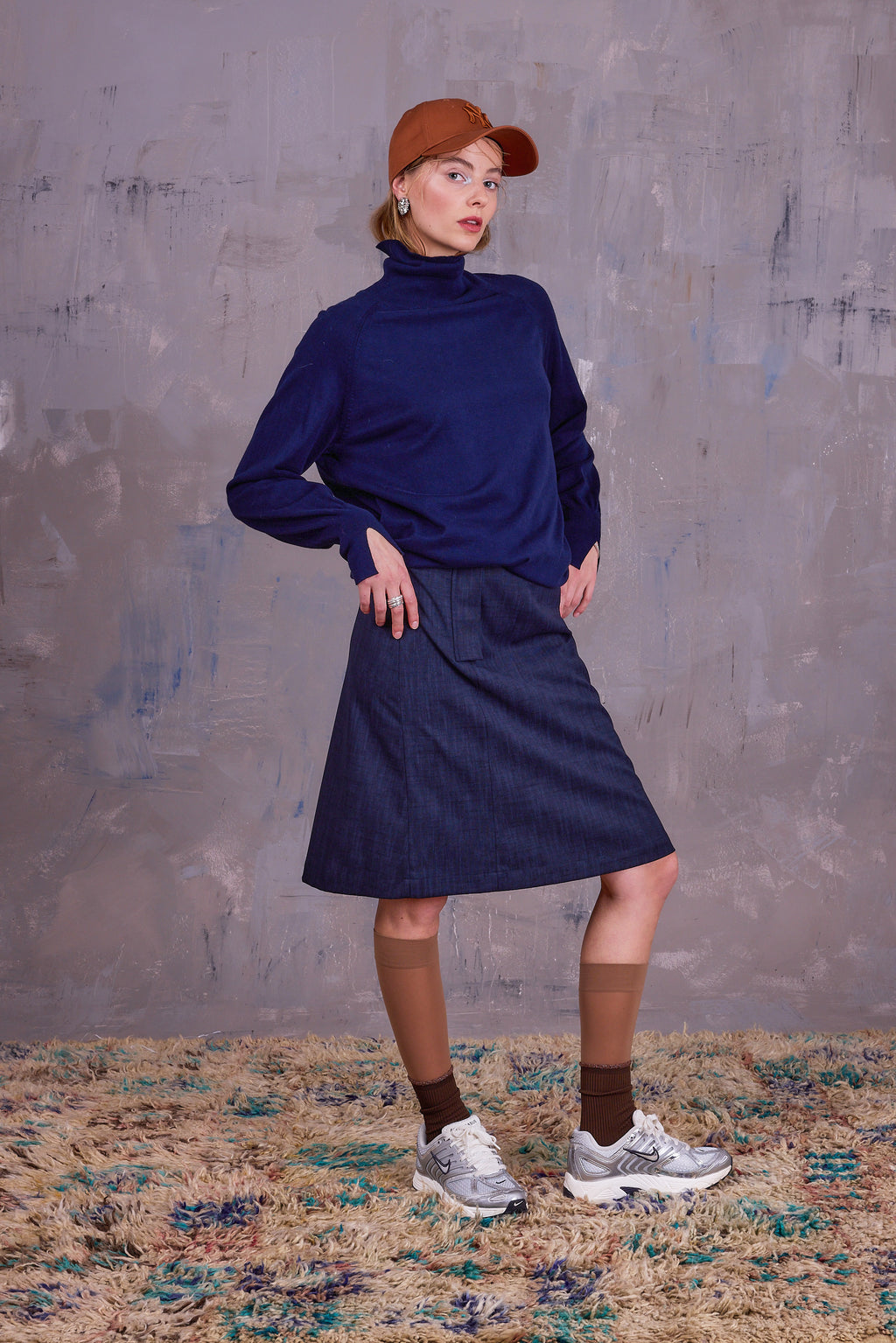Gaetan rolkraagtrui in dark navy