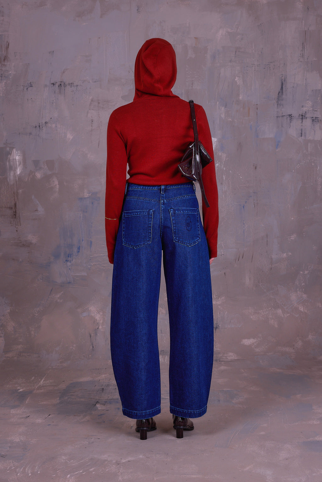 Gelano knitted hoodie in red clay