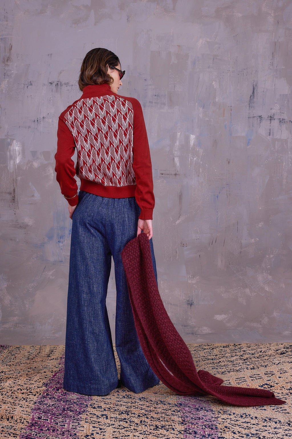 Georgetown cardigan in red clay/soft shell