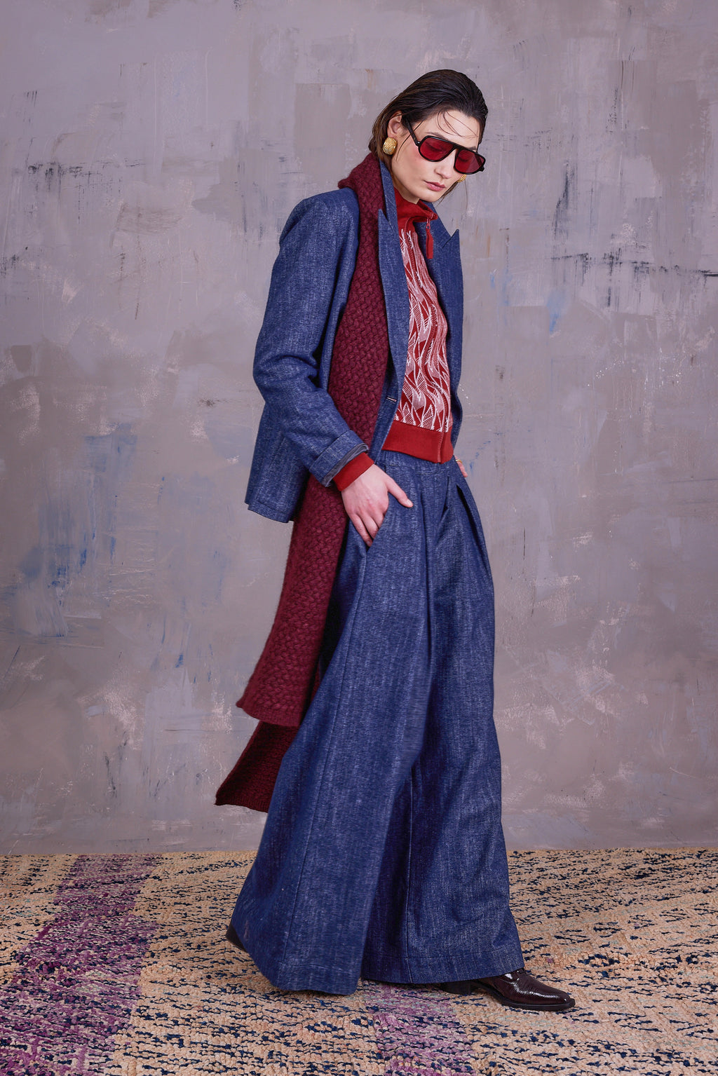 Georgetown cardigan in red clay/soft shell