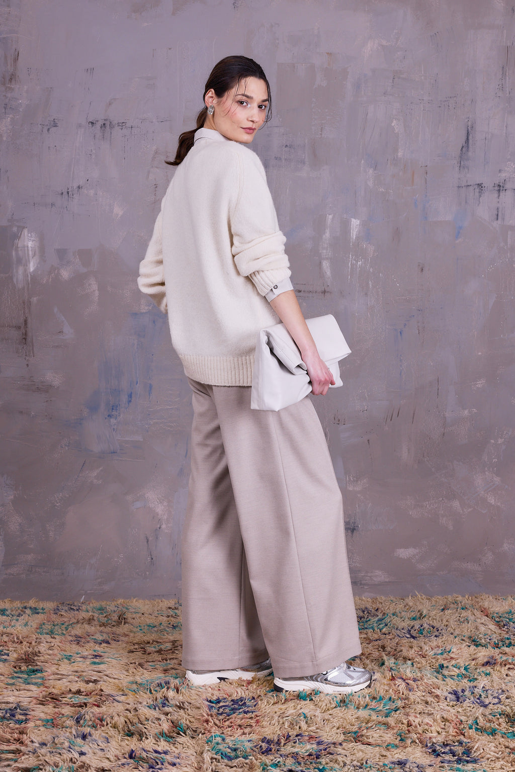Geena knitted sweater in ecru