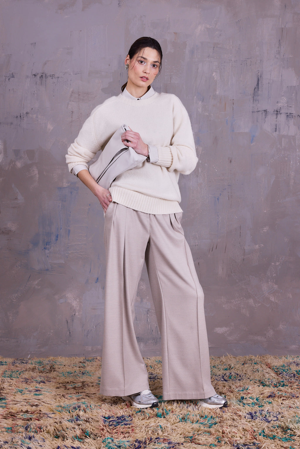 Geena knitted sweater in ecru