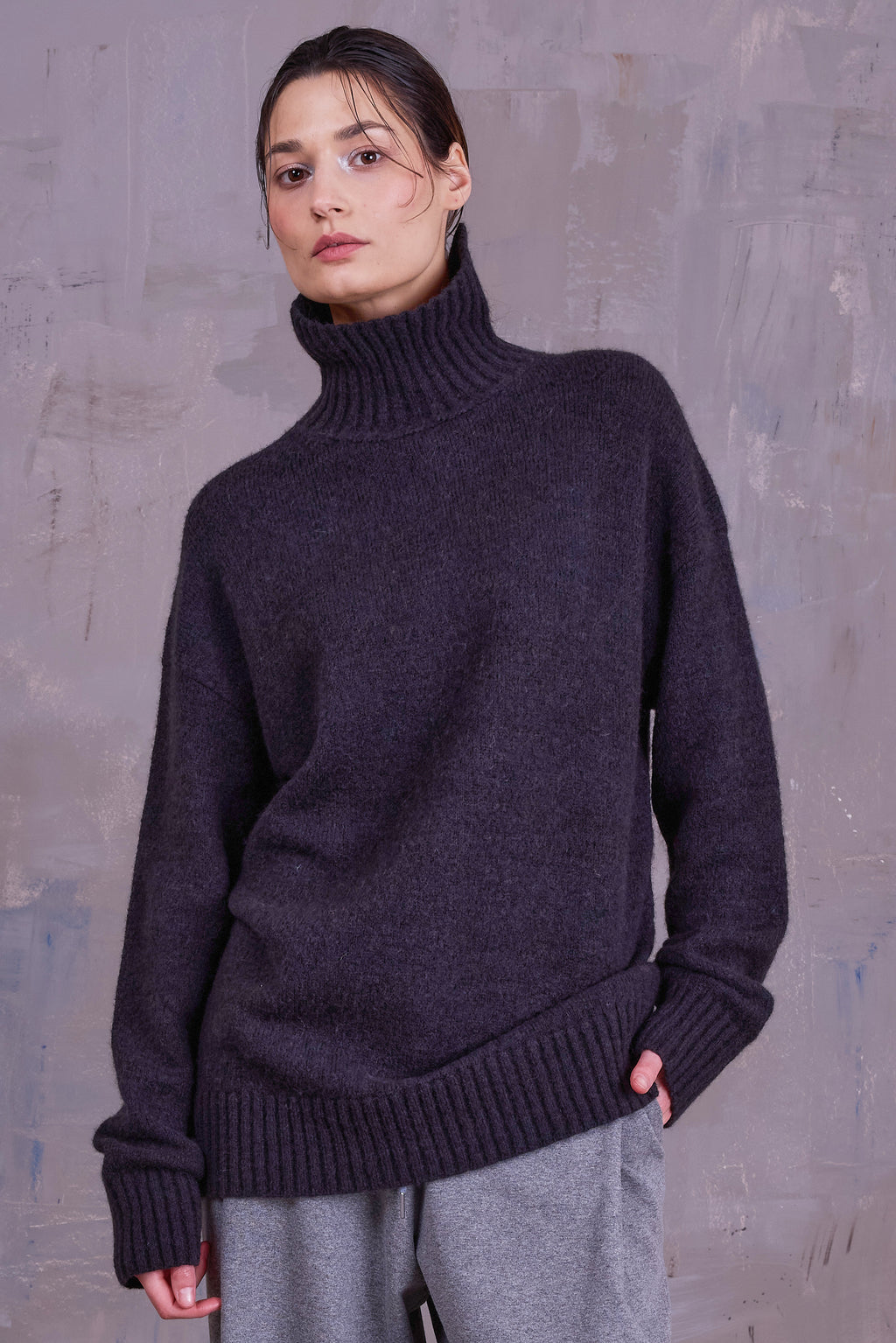 Grace black turtleneck sweater