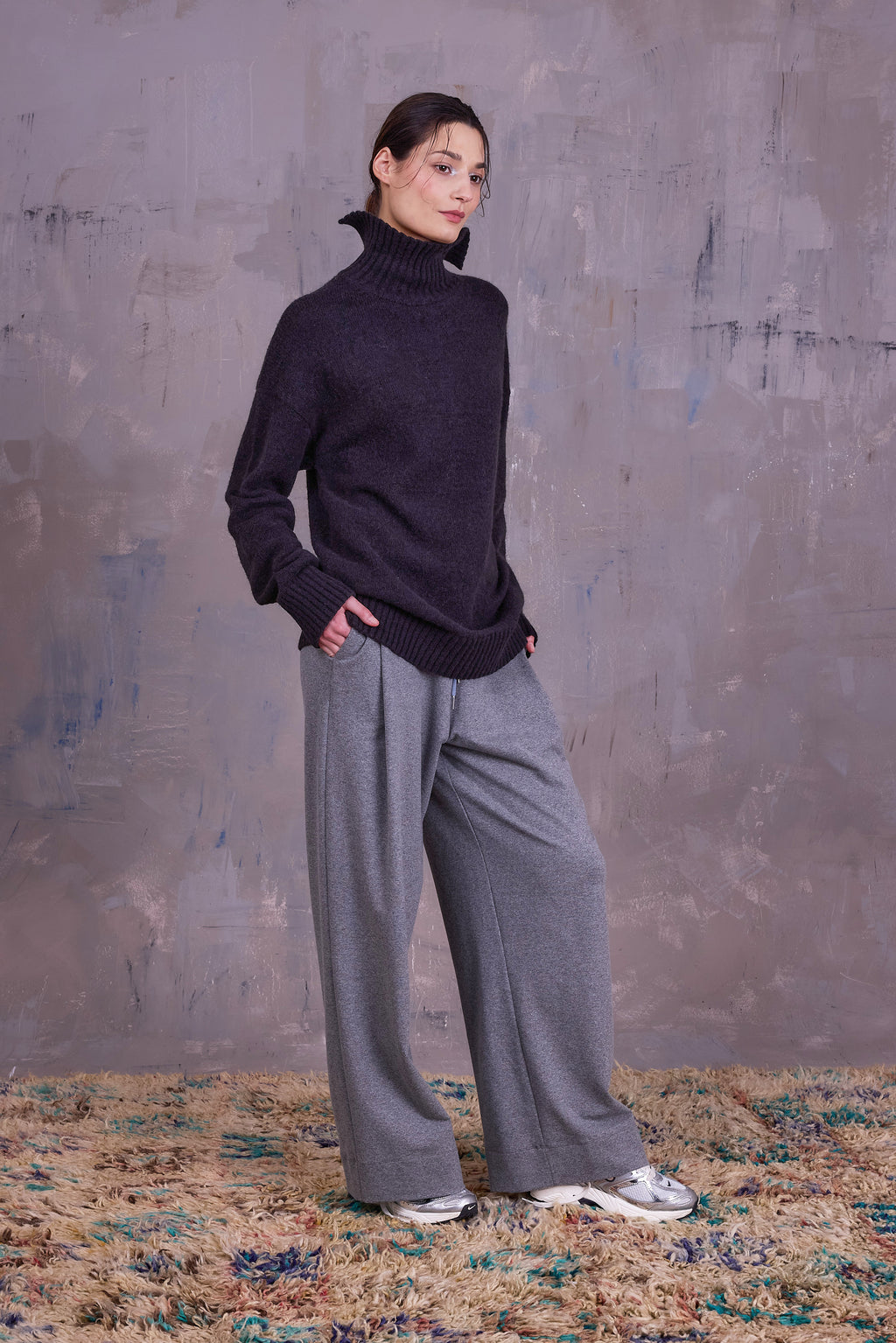 Grace black turtleneck sweater