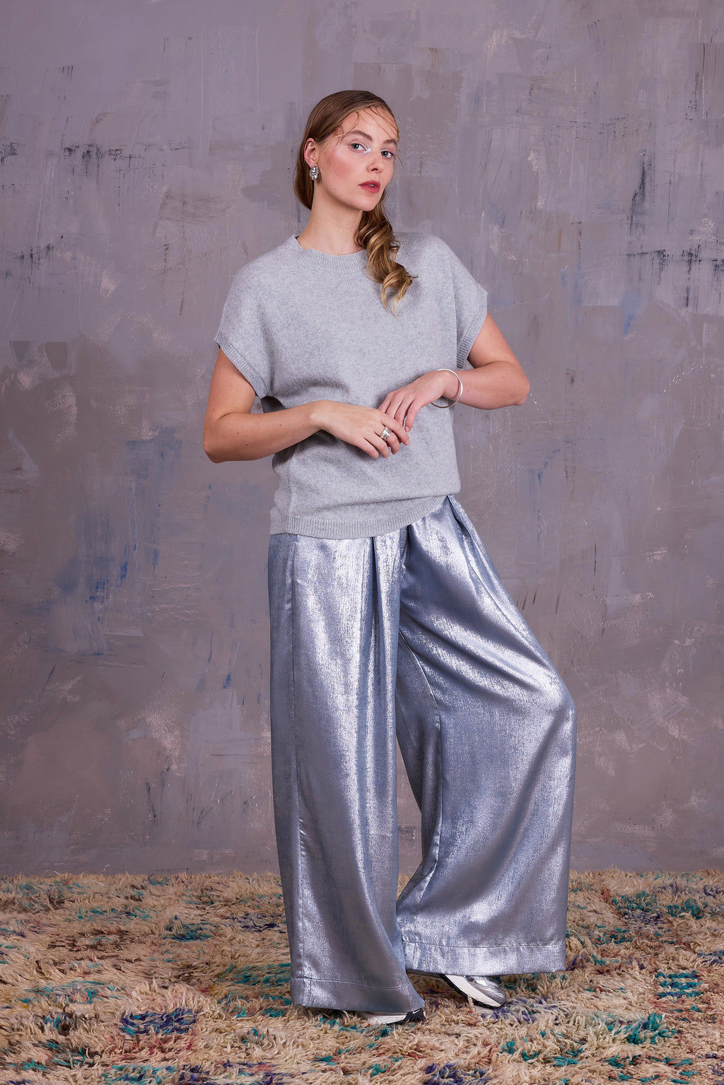 Geertje top in cloudy grey