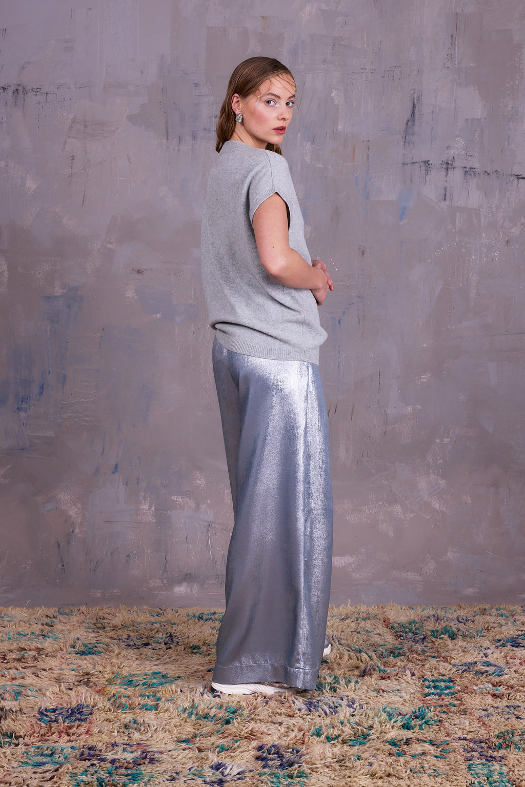 Geertje top in cloudy grey