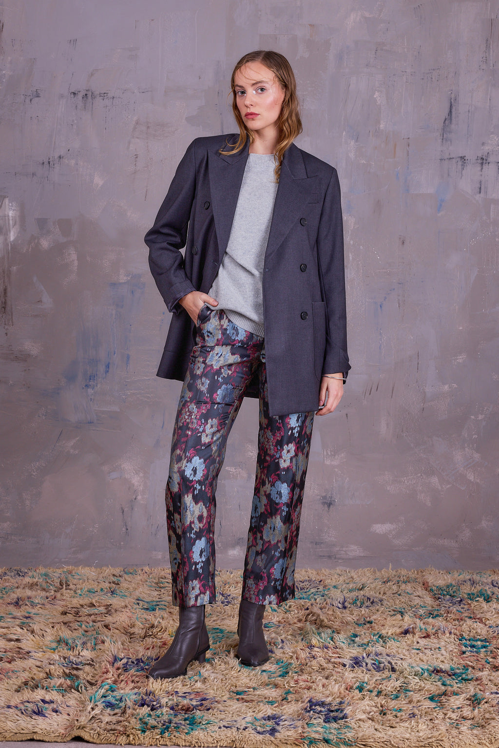Geertje top in cloudy grey