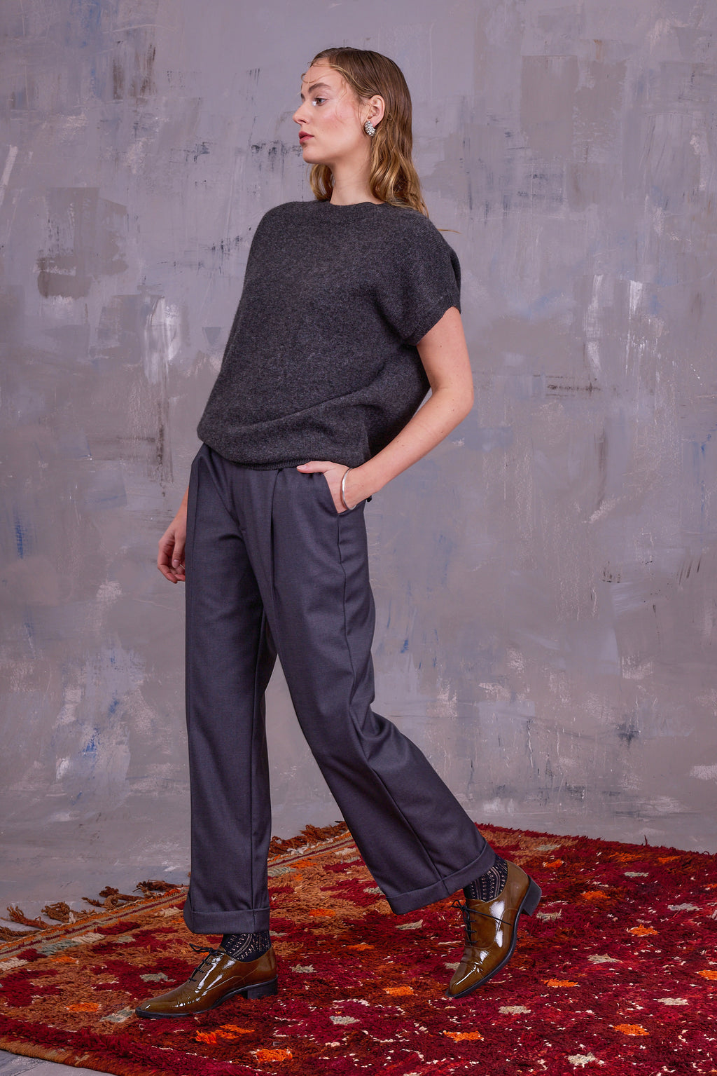 Geertje top in graphite
