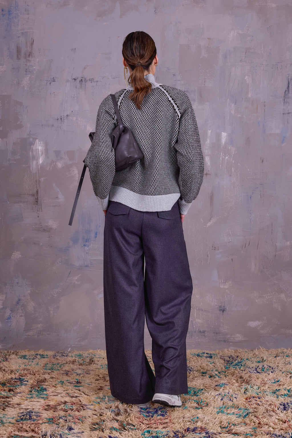 Genova sweater in graphite Yak wool