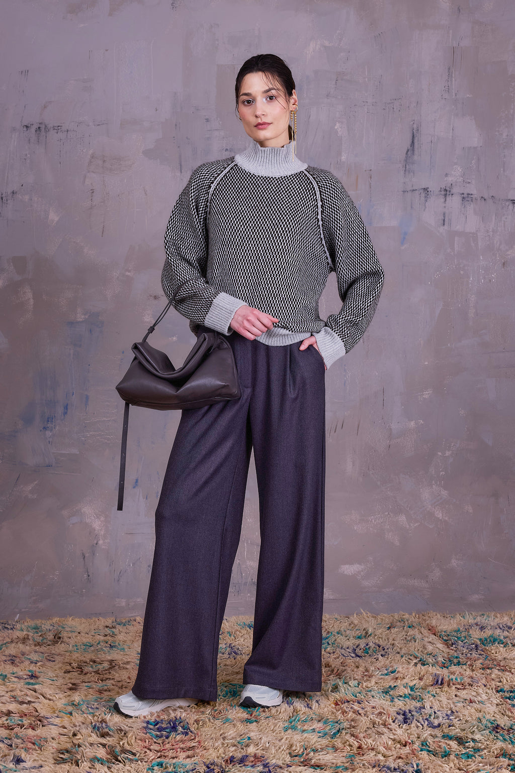 Genova sweater in graphite Yak wool