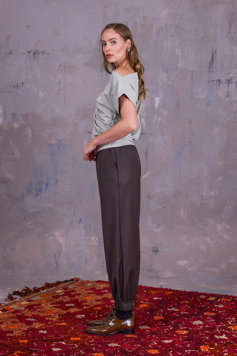 Fina trousers in black olive