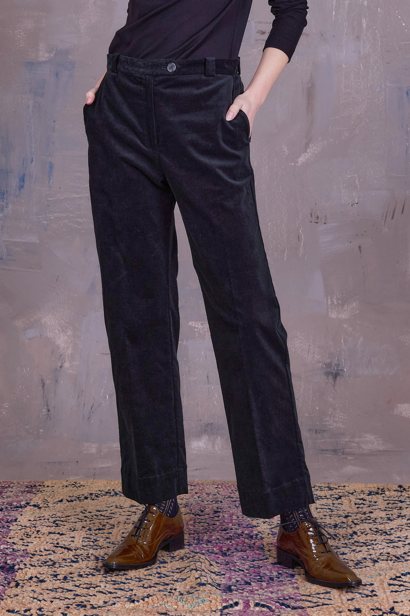 Gons broek in black forest velvet